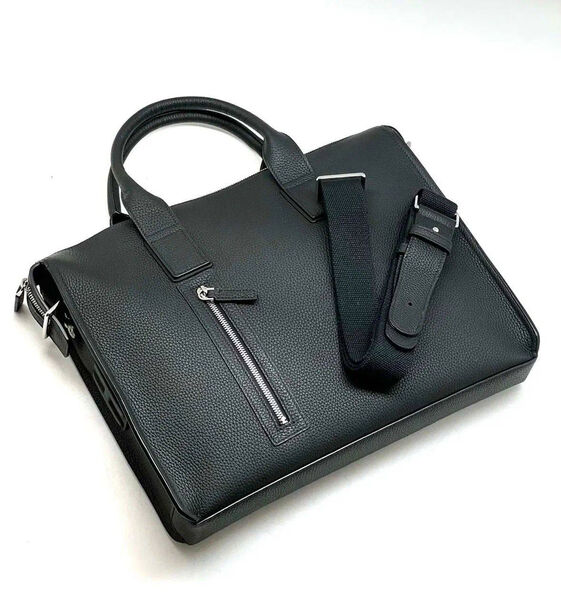 Мужской портфель Hermès мужской кожа черный 103971-12