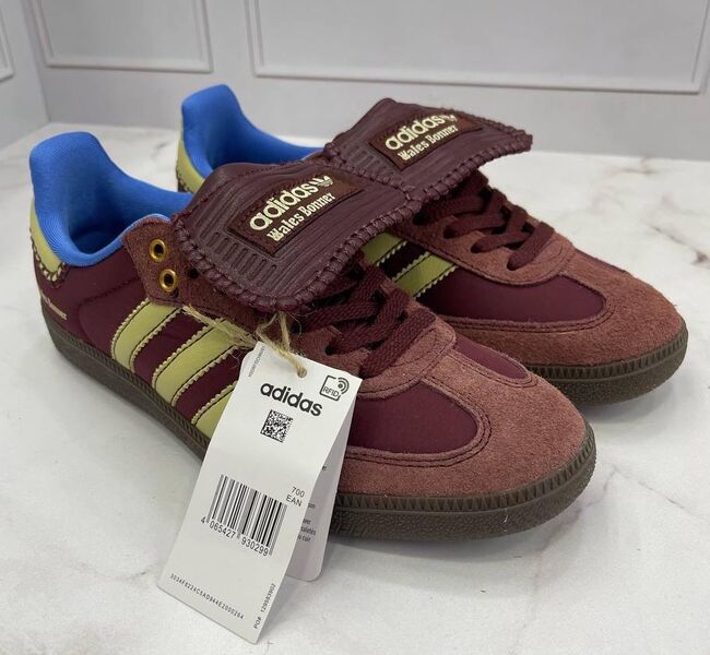 Кеды Adidas & Wales Bonner женский замша бордовый 143541