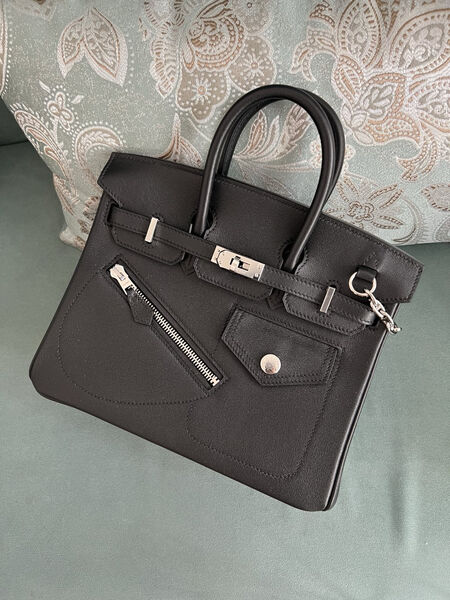 Сумка Hermès Birkin 25 женский кожа черный 139363-4