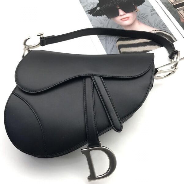 Сумка Dior Saddle женский кожа черный 74396