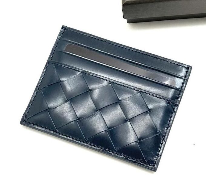 Мужской картхолдер Bottega Veneta мужской кожа синий 108556