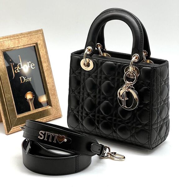 Сумка Christian Dior Lady женский кожа черный 74234