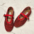 Балетки Alaïa женский кожа бордовый 155671-2