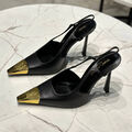 Туфли Saint Laurent женский кожа черный 159677-3