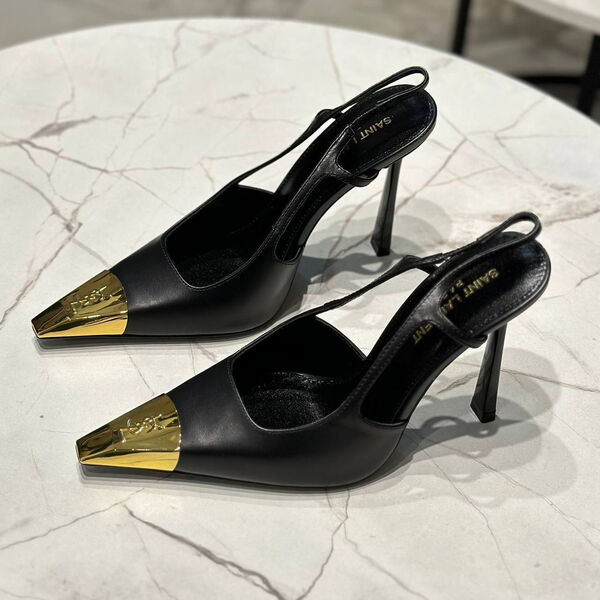 Туфли Saint Laurent женский кожа черный 159677-3
