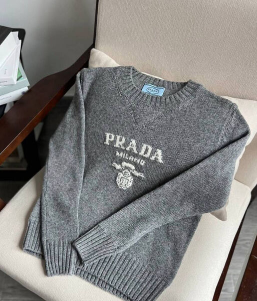 Свитер Prada женский вязаная ткань графитовый 127588-2