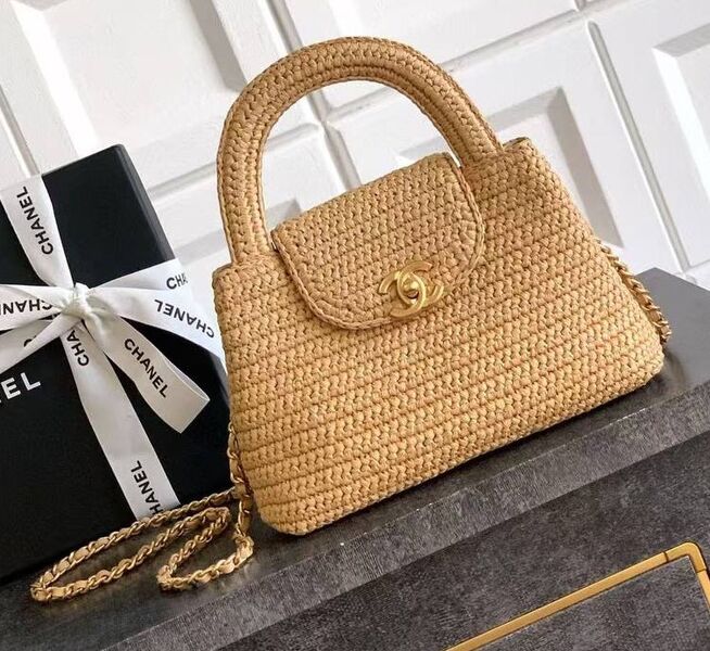 Сумка Chanel женский солома бежевый 195003