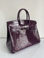 Сумка Hermès Birkin 35 женский кожа фиолетовый 140346-2