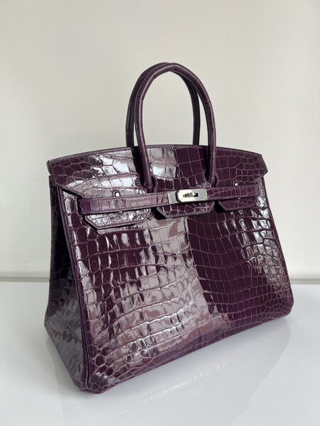 Сумка Hermès Birkin 35 женский кожа фиолетовый 140346-2