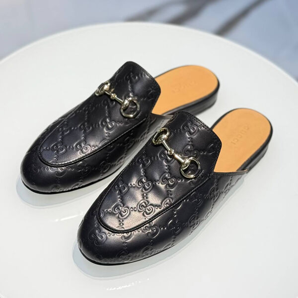 Сабо Gucci женский кожа черный 185115