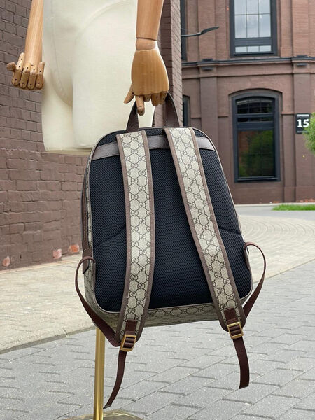 Мужской рюкзак Gucci мужской канва графитовый 122017-6