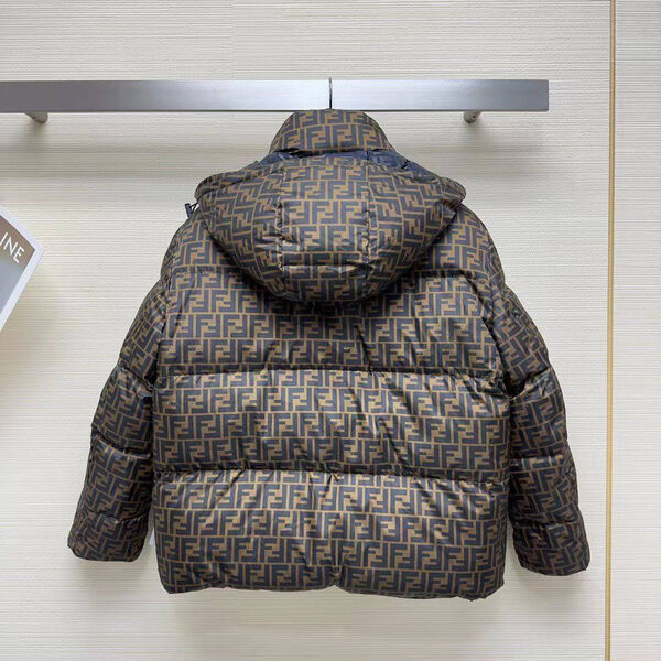 Пуховик двухсторонний Fendi женский графитовый 131421-4