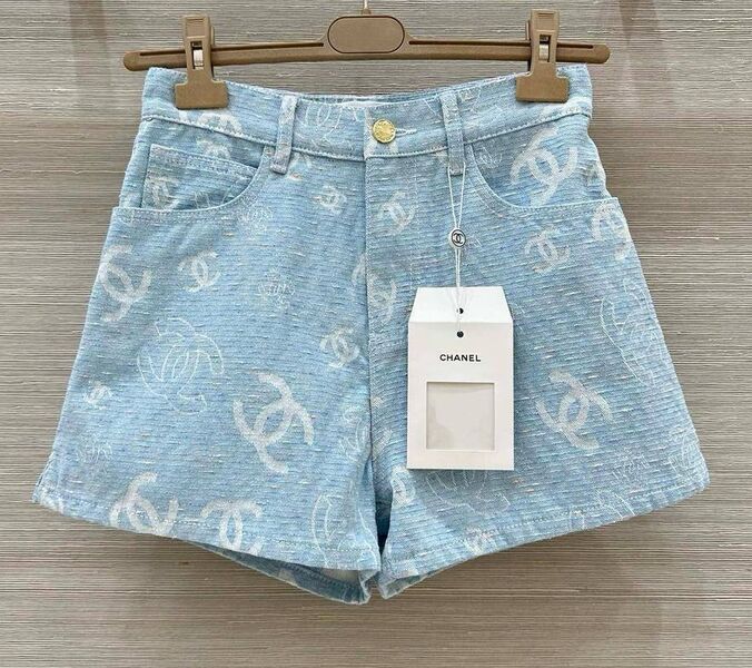 Шорты Chanel женский бирюзовый 186031