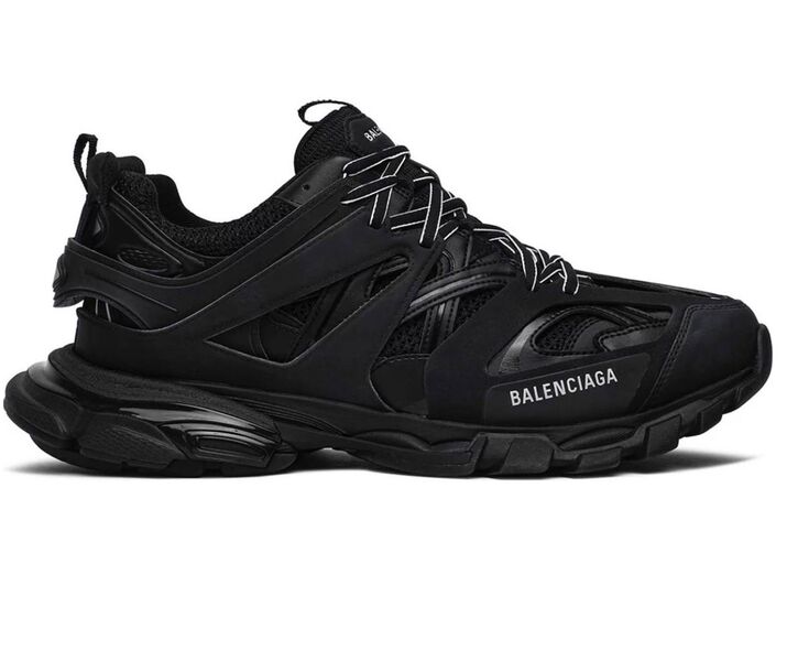 Мужские кроссовки Balenciaga Track мужской кожа черный 146760