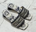 Шлепки Christian Dior женский текстиль синий 148725-1