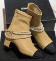 Ботильоны Chanel женский кожа epi светло-бежевый 161856