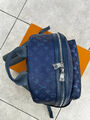 Мужской рюкзак Louis Vuitton мужской кожа синий 167100-3