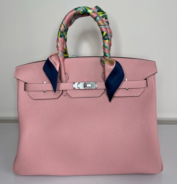 Сумка Hermès Birkin 35 ручная работа женский кожа розовый 75381