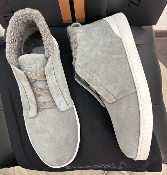 Мужские ботинки Zegna мужской замша графитовый 168208