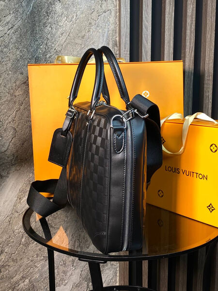 Мужской портфель Louis Vuitton мужской кожа черный 146304-5