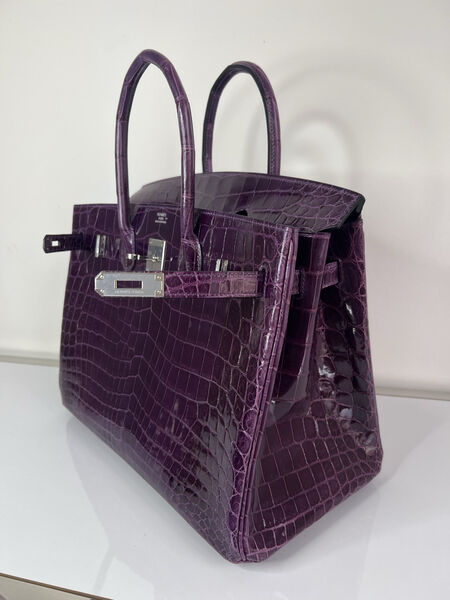 Сумка Hermès Birkin 35 женский кожа фиолетовый 140346-7