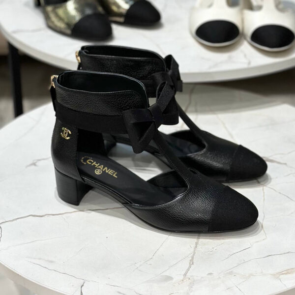 Туфли Chanel женский кожа черный 139650-2