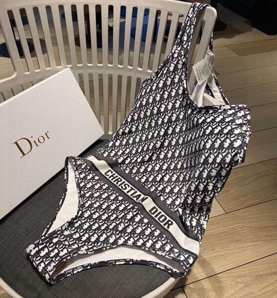 Купальник Christian Dior женский черный,серебристый 104203