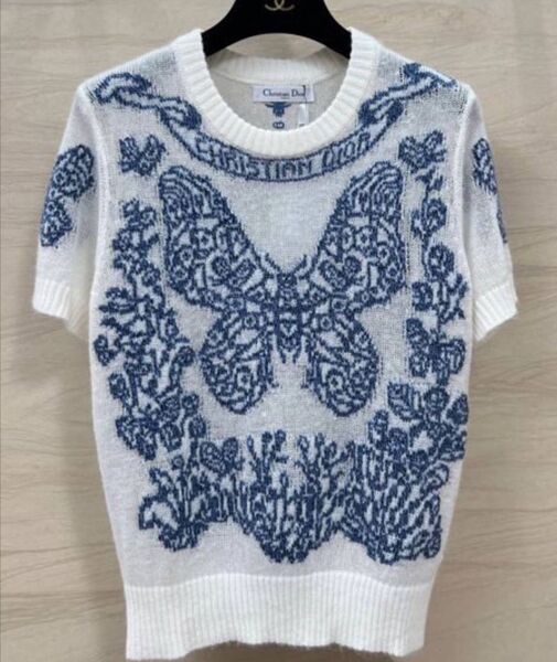 Кофта Christian Dior женский вязаная ткань бирюзовый 141497