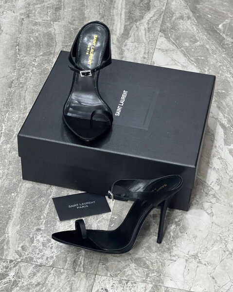 Босоножки Saint Laurent женский кожа черный 119387-3