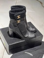 Ботильоны Chanel женский кожа черный 134309-7