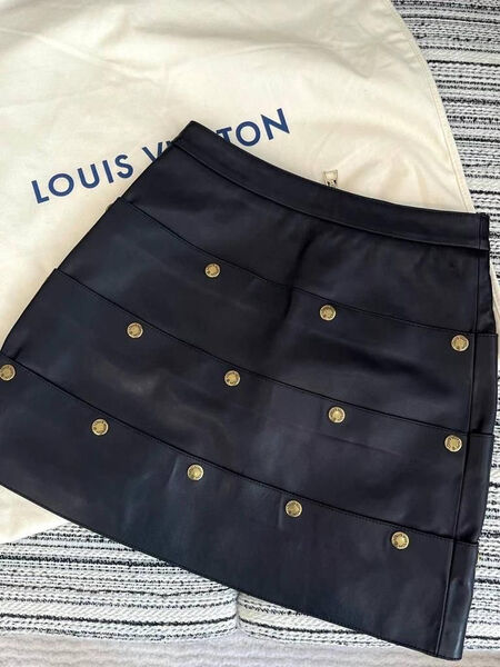 Юбка Louis Vuitton женский кожа черный 125061-3