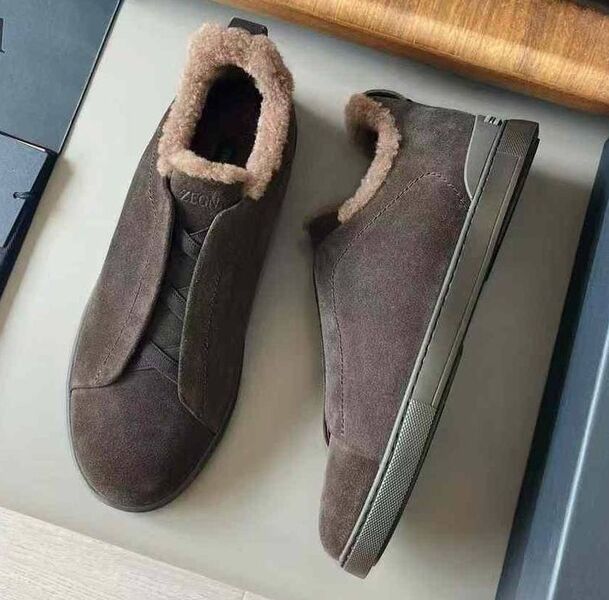 Мужские кеды Zegna мужской замша 170278