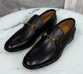 Мужские лоферы Gucci мужской кожа черный 185675-1