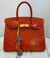 Сумка Hermès Birkin 30 женский кожа оранжевый 162974-1