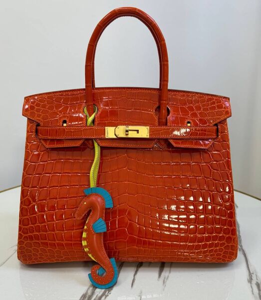 Сумка Hermès Birkin 30 женский кожа оранжевый 162974