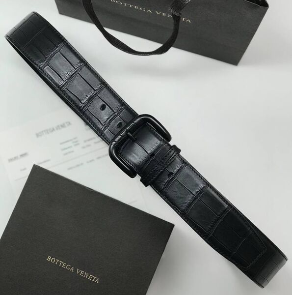 Мужской ремень Bottega Veneta мужской кожа черный 121015