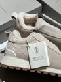 Кроссовки Brunello Cucinelli женский замша графитовый 166411-3