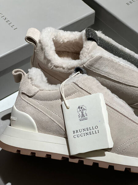 Кроссовки Brunello Cucinelli женский замша графитовый 166411-3