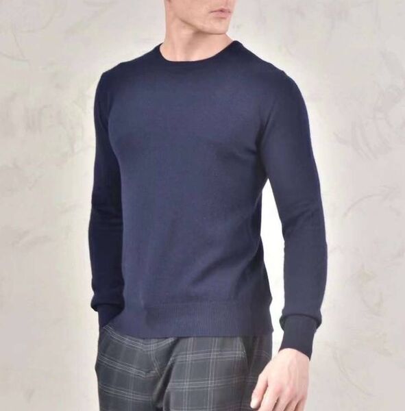 Мужской джемпер Loro Piana мужской вязаная ткань синий 133511