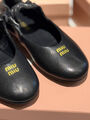 Балетки Miu Miu женский кожа черный 173723-3
