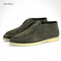 Мужские лоферы Loro Piana мужской замша болотный 169382-3