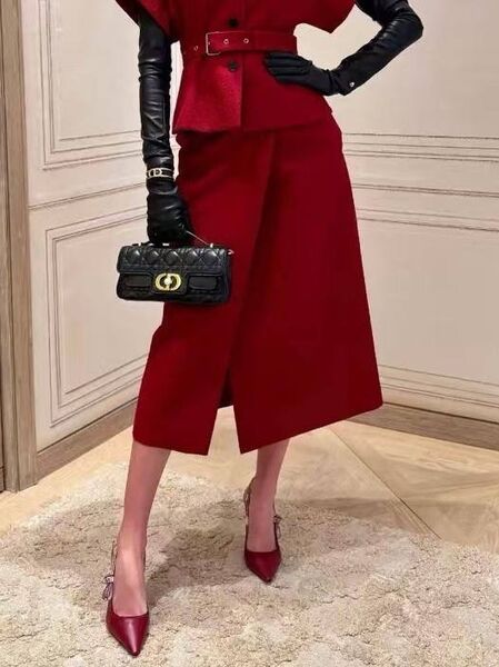 Юбка Christian Dior женский бордовый 187392