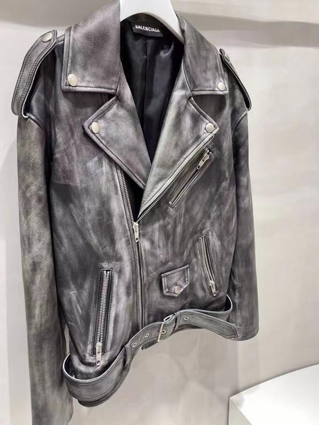 Куртка Balenciaga женский кожа графитовый 37484-3