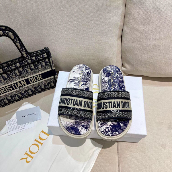 Шлепки Christian Dior женский текстиль черный 88296-6