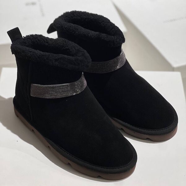 Угги Brunello Cucinelli женский замша черный 165087
