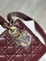 Сумка Christian Dior Lady женский кожа бордовый 196372-4