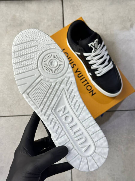 Мужские кроссовки Louis Vuitton мужской кожа черный 168548-6
