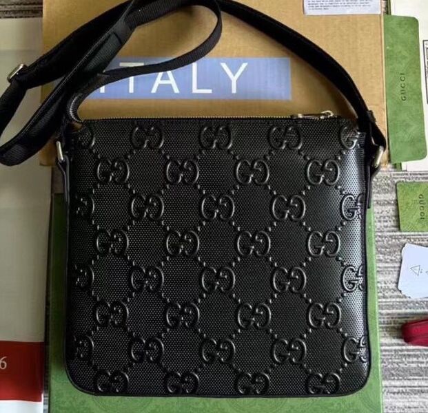 Мужская сумка мессенджер Gucci мужской кожа черный 105304