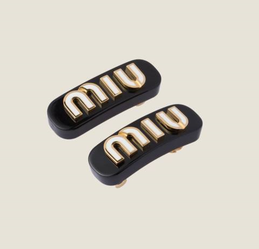 Заколки Miu Miu черный,серебристый 175912