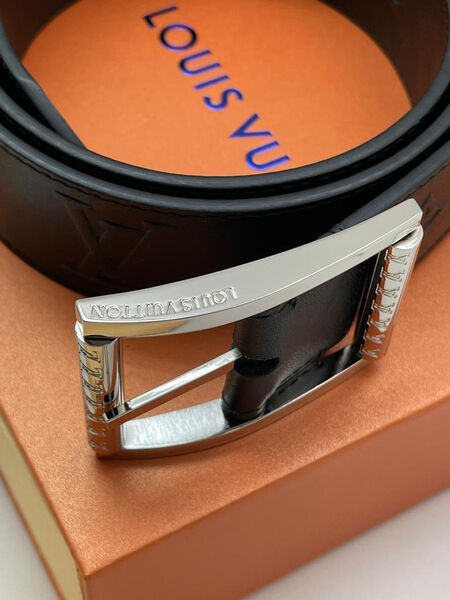 Мужской ремень Louis Vuitton мужской кожа черный 111464-5